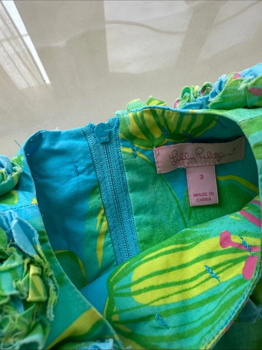 Lilly Pulitzer Turquoise Blue & Green Floral Sleeveless Dress - Picture 2 of 4